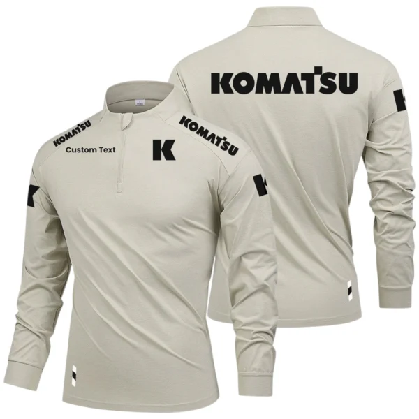 Komatsu Limited 2025 Long Sleeve Shirt, Stand Collar Quarter Zip-up Custom Name HIDI050425Y49LMT05KOA