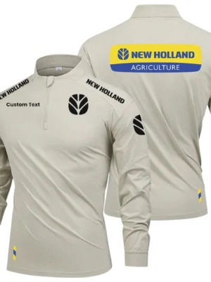 New Holland Limited 2025 Long Sleeve Shirt, Stand Collar Quarter Zip-up Custom Name HIDI050425Y49LMT05NHL