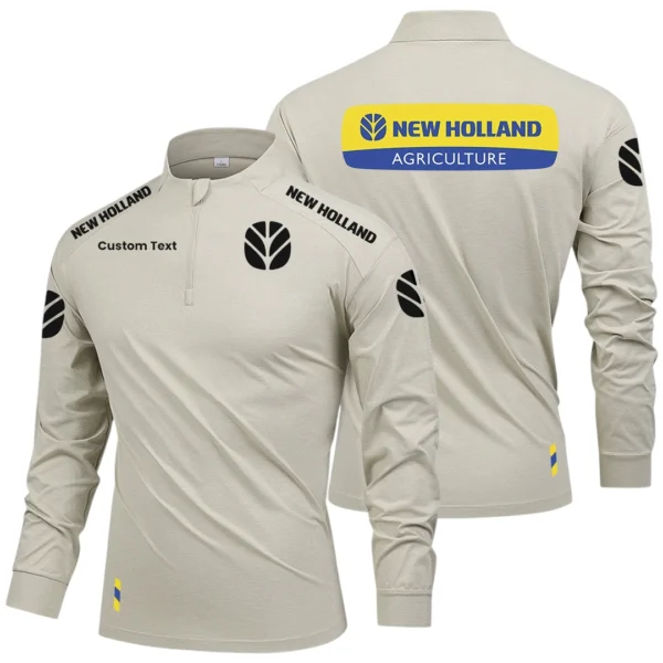 New Holland Limited 2025 Long Sleeve Shirt, Stand Collar Quarter Zip-up Custom Name HIDI050425Y49LMT05NHL