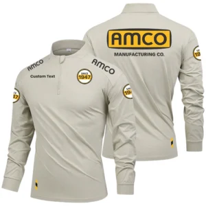 AMCO Manufacturing Limited 2025 Long Sleeve Shirt, Stand Collar Quarter Zip-up Custom Name HIDI080425Y49LMT05AMM