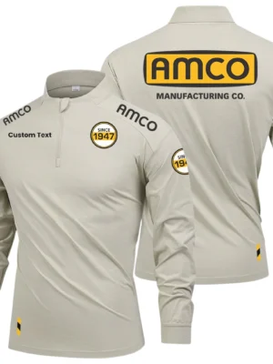 AMCO Manufacturing Limited 2025 Long Sleeve Shirt, Stand Collar Quarter Zip-up Custom Name HIDI080425Y49LMT05AMM