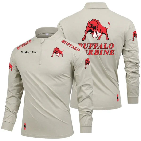 Buffalo Turbine Limited 2025 Long Sleeve Shirt, Stand Collar Quarter Zip-up Custom Name HIDI080425Y49LMT05BUT