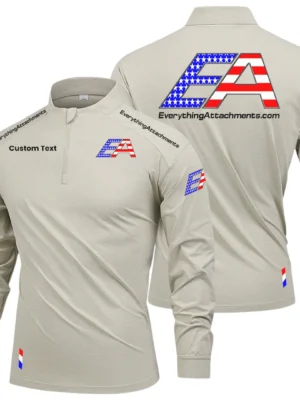 Everything Attachments Limited 2025 Long Sleeve Shirt, Stand Collar Quarter Zip-up Custom Name HIDI080425Y49LMT05EVA