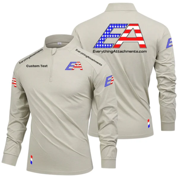 Everything Attachments Limited 2025 Long Sleeve Shirt, Stand Collar Quarter Zip-up Custom Name HIDI080425Y49LMT05EVA