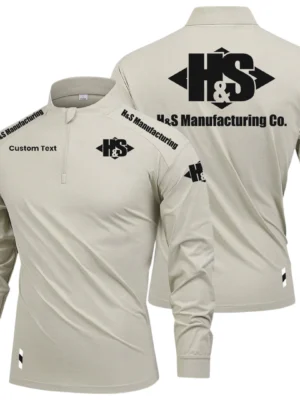 H & S Manufacturing Limited 2025 Long Sleeve Shirt, Stand Collar Quarter Zip-up Custom Name HIDI080425Y49LMT05HSM