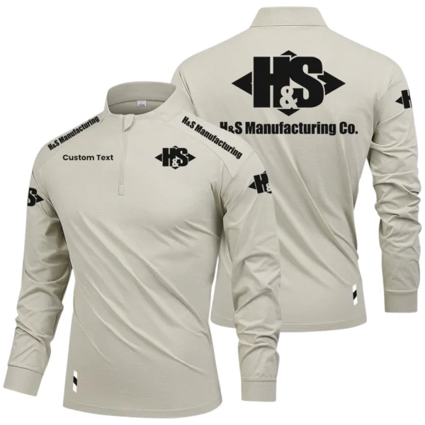 H & S Manufacturing Limited 2025 Long Sleeve Shirt, Stand Collar Quarter Zip-up Custom Name HIDI080425Y49LMT05HSM