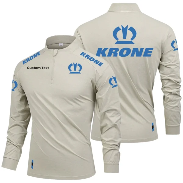 KRONE Limited 2025 Long Sleeve Shirt, Stand Collar Quarter Zip-up Custom Name HIDI080425Y49LMT05KAM