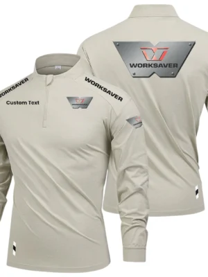 Worksaver Limited 2025 Long Sleeve Shirt, Stand Collar Quarter Zip-up Custom Name HIDI080425Y49LMT05WOR
