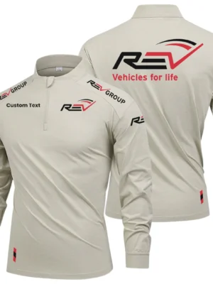 REV Group Limited 2025 Long Sleeve Shirt, Stand Collar Quarter Zip-up Custom Name HIDI090425Y49LMT05REV