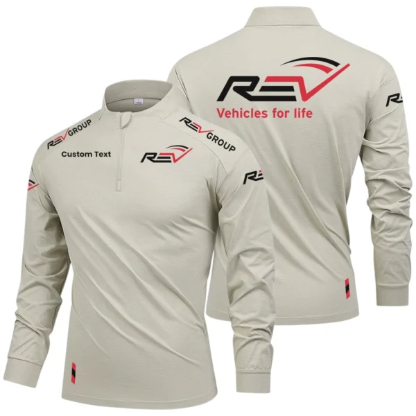 REV Group Limited 2025 Long Sleeve Shirt, Stand Collar Quarter Zip-up Custom Name HIDI090425Y49LMT05REV