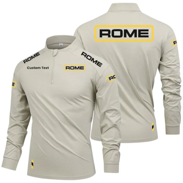 Rome Plow Limited 2025 Long Sleeve Shirt, Stand Collar Quarter Zip-up Custom Name HIDI090425Y49LMT05RMP