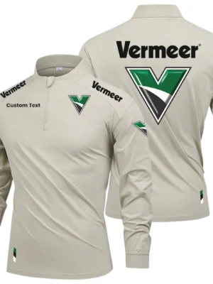 Vermeer Limited 2025 Long Sleeve Shirt, Stand Collar Quarter Zip-up Custom Name HIDI090425Y49LMT05VER