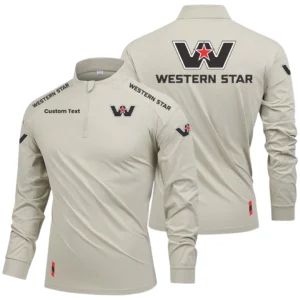 Western Star Trucks Limited 2025 Long Sleeve Shirt, Stand Collar Quarter Zip-up Custom Name HIDI090425Y49LMT05WST