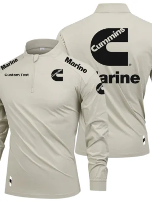 Cummins Marine Limited 2025 Long Sleeve Shirt, Stand Collar Quarter Zip-up Custom Name HIDI100425Y49LMT05CUM