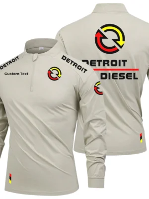 Detroit Diesel Limited 2025 Long Sleeve Shirt, Stand Collar Quarter Zip-up Custom Name HIDI100425Y49LMT05DED