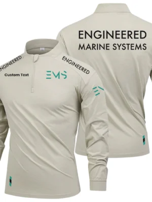 Engineered Marine Systems Limited 2025 Long Sleeve Shirt, Stand Collar Quarter Zip-up Custom Name HIDI100425Y49LMT05EMS