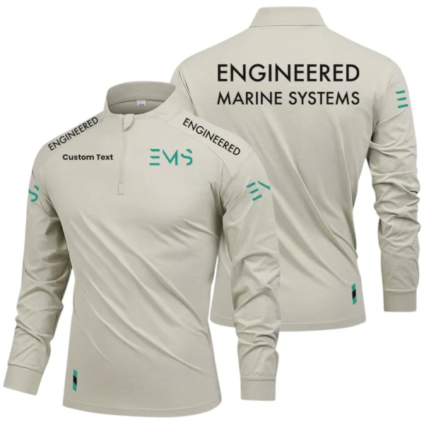 Engineered Marine Systems Limited 2025 Long Sleeve Shirt, Stand Collar Quarter Zip-up Custom Name HIDI100425Y49LMT05EMS
