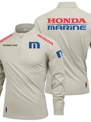 Honda Marine Limited 2025 Long Sleeve Shirt, Stand Collar Quarter Zip-up Custom Name HIDI100425Y49LMT05HOM