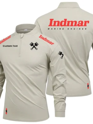 Indmar Marine Engines Limited 2025 Long Sleeve Shirt, Stand Collar Quarter Zip-up Custom Name HIDI100425Y49LMT05IME