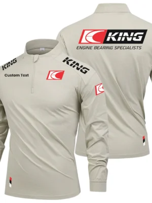 King Engine Bearings Limited 2025 Long Sleeve Shirt, Stand Collar Quarter Zip-up Custom Name HIDI100425Y49LMT05KEB