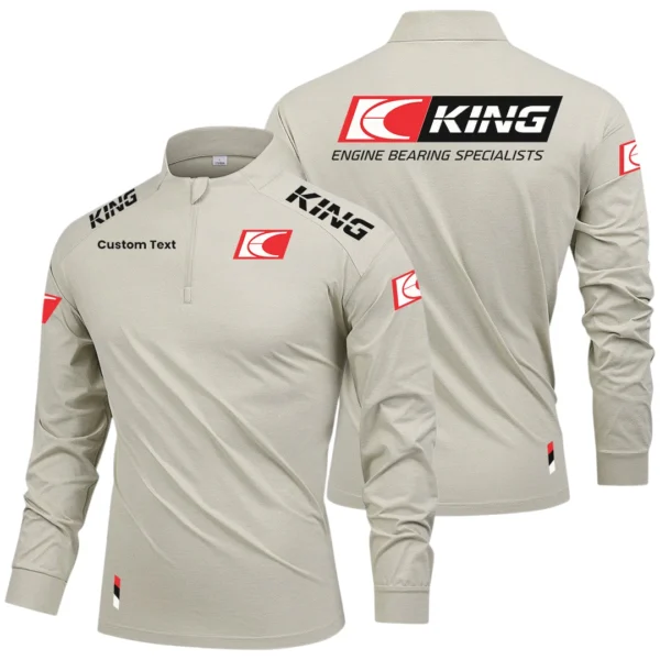 King Engine Bearings Limited 2025 Long Sleeve Shirt, Stand Collar Quarter Zip-up Custom Name HIDI100425Y49LMT05KEB