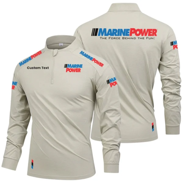 Marine Power Limited 2025 Long Sleeve Shirt, Stand Collar Quarter Zip-up Custom Name HIDI100425Y49LMT05MAP