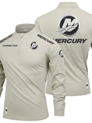 Mercury Marine Limited 2025 Long Sleeve Shirt, Stand Collar Quarter Zip-up Custom Name HIDI100425Y49LMT05MEM