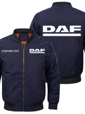 DAF Trucks Exclusive Logo Men Bomber Jacket Windproof Coat Multi Pockets, Custom Name HIDI010425Y51BJ2DAF