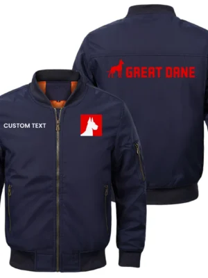 Great Dane Trailers Exclusive Logo Men Bomber Jacket Windproof Coat Multi Pockets, Custom Name HIDI010425Y51BJ2GDT