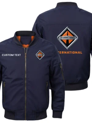 International Trucks Exclusive Logo Men Bomber Jacket Windproof Coat Multi Pockets, Custom Name HIDI010425Y51BJ2INT