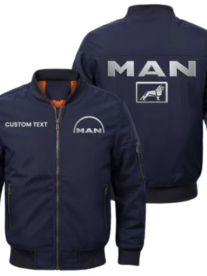 MAN Truck & Bus Exclusive Logo Men Bomber Jacket Windproof Coat Multi Pockets, Custom Name HIDI010425Y51BJ2MAN