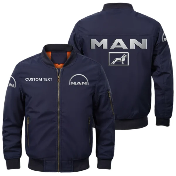 MAN Truck & Bus Exclusive Logo Men Bomber Jacket Windproof Coat Multi Pockets, Custom Name HIDI010425Y51BJ2MAN