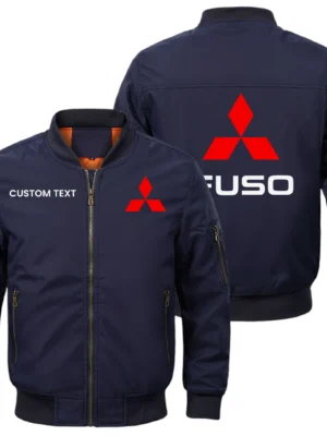 Mitsubishi Fuso Exclusive Logo Men Bomber Jacket Windproof Coat Multi Pockets, Custom Name HIDI010425Y51BJ2MSF