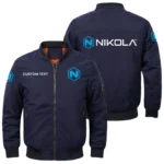 Nikola Trucks Exclusive Logo Men Bomber Jacket Windproof Coat Multi Pockets, Custom Name HIDI010425Y51BJ2NKL