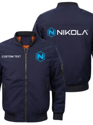 Nikola Trucks Exclusive Logo Men Bomber Jacket Windproof Coat Multi Pockets, Custom Name HIDI010425Y51BJ2NKL