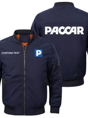 Paccar Exclusive Logo Men Bomber Jacket Windproof Coat Multi Pockets, Custom Name HIDI010425Y51BJ2PAC