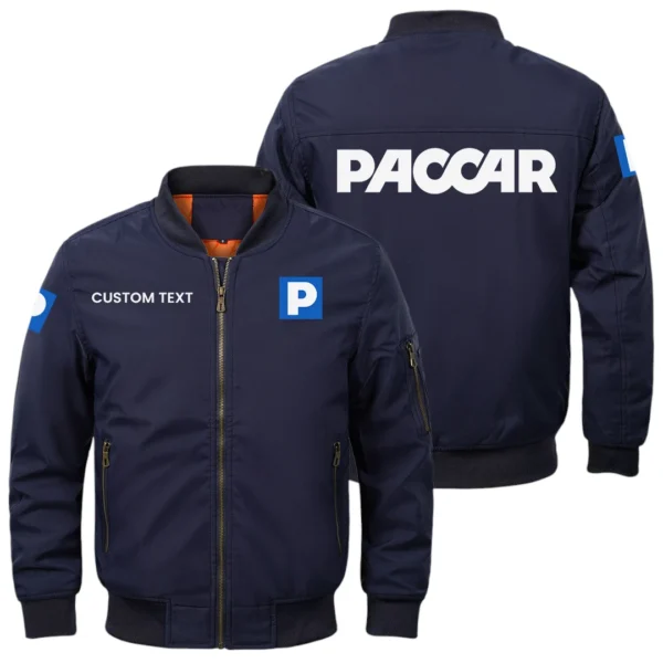 Paccar Exclusive Logo Men Bomber Jacket Windproof Coat Multi Pockets, Custom Name HIDI010425Y51BJ2PAC