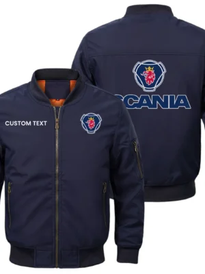 Scania Exclusive Logo Men Bomber Jacket Windproof Coat Multi Pockets, Custom Name HIDI010425Y51BJ2SCA