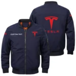 Tesla Semi Exclusive Logo Men Bomber Jacket Windproof Coat Multi Pockets, Custom Name HIDI010425Y51BJ2TLS