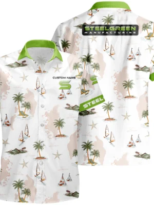 Steel Green Manufacturing Hawaiian Shirt x T-Shirt Full Set Limited 2025 All Over Print, Custom Name HIDI230425Y7HWLS3SGM