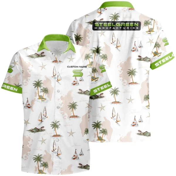 Steel Green Manufacturing Hawaiian Shirt x T-Shirt Full Set Limited 2025 All Over Print, Custom Name HIDI230425Y7HWLS3SGM