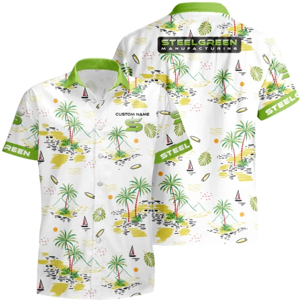 Steel Green Manufacturing Hawaiian Shirt x T-Shirt Full Set Limited 2025 All Over Print, Custom Name HIDI230425Y7HWLS8SGM