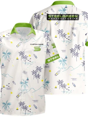 Steel Green Manufacturing Hawaiian Shirt x T-Shirt Full Set Limited 2025 All Over Print, Custom Name HIDI230425Y7HWLS9SGM