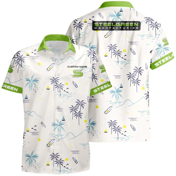 Steel Green Manufacturing Hawaiian Shirt x T-Shirt Full Set Limited 2025 All Over Print, Custom Name HIDI230425Y7HWLS9SGM