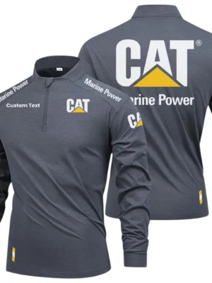 Caterpillar Marine Long Sleeve Shirt Limited 2025, Stand Collar Quarter Zip-up Custom Name HIDI100425Y49LMT05CAM