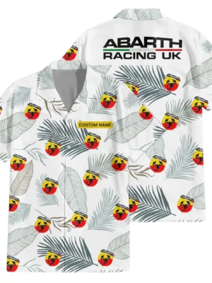 Abarth Racing UK Exclusive Logo Hawaiian Shirt Tropical Leaves Pattern All-over Print, Custom Name HIHI140125Y7HWLS1ABA