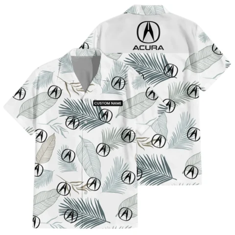 Acura Exclusive Logo Hawaiian Shirt Tropical Leaves Pattern All-over Print, Custom Name HIHI140125Y7HWLS1ACU