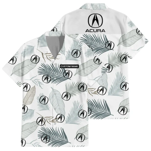 Acura Exclusive Logo Hawaiian Shirt Tropical Leaves Pattern All-over Print, Custom Name HIHI140125Y7HWLS1ACU